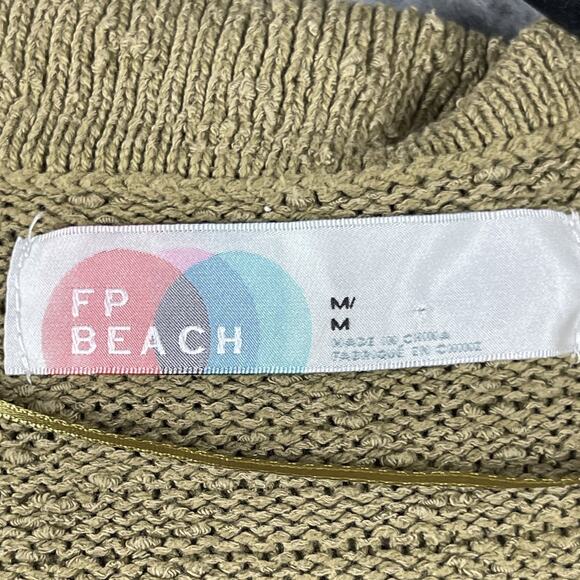 Free People Beach Carter Sweater Set Womens Medium Green Pullover Shorts Lounge - Picture 6 of 16